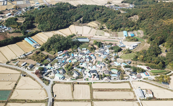 작천면 죽산마을 전경